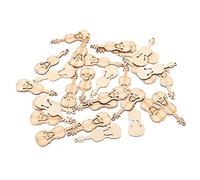 POPETPOP 50 piezas Colgantes de Madera de Violín para Manualidades DIY de Accesorios de Graffiti para Decoración