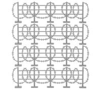 POPETPOP 50 Piezas Valla de Alambre Plateado para Maqueta Militar Cercado Detallado para Juguetes de Granja y Animales Accesorio Realista para Escenas de Ejército y Jardín Infantil