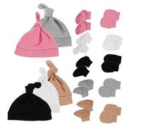 POPETPOP 5juegos Kit para Recién Nacidos de Gorros y Guantes de Algodón Adecuado Meses para Proteger al Su Primer Año