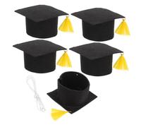POPETPOP 5pcs Mini Graduación Sombreros Pequeños Gorros De Posgrado Bachelor Cake Toppers Tiny Bachelor Cap Photo Photos Para Bottle Party College Kindergarten Felicidades Fiesta
