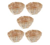 POPETPOP 5piezas Nidos de Bambú para Pájaros Jaula Tejida Mano Casa de Cría con Gancho para Loros Periquitos Canarios Cueva de Nido de Bambú