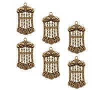 POPETPOP 6 Colgantes de Llavero de Latón Forma de Ábaco, Diseño Retro y Detalles Delicados, Ideales para Manualidades y Decoración de Llaves
