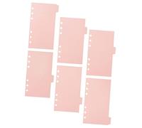 POPETPOP 6 hojas Separadores para Carpeta de Anillas con Pestañas Divisorias PP Color Rosa Accesorios para Cuadernos y Organizadores de Oficina Resistente y Fácil de Usar