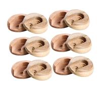 POPETPOP 6 Pares Soportes de Madera para Barra de Armario Sólidos y Gruesos Soportes de Pared para Varilla de Ropa Resistentes y Fáciles de Instalar para Armarios y Vestidores