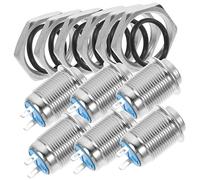 POPETPOP 6 piezas Botón Pulsador de Reinicio Automático para Automóviles y Marinas Interruptor Metálico con Luz Diseño Compacto y para Modificaciones y Control Industrial