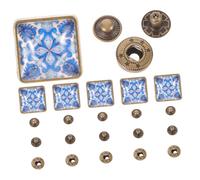 POPETPOP 6 piezas Broches de Presión de Aleación y Azul y Blanco de Multifunción para Ropa Manualidades y Chaquetas Impermeables