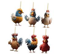 POPETPOP 6 piezas Colgantes de Gallina Acrílica Decorativa para Jardín y Porche Adornos Realistas para Exteriores Decoración Artística para Fiestas y