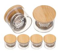 POPETPOP 6 Piezas Dappen Dish de Vidrio Reforzado para Manicura Copa de Limpieza con Malla de Acero Inoxidable Tapa y Cepillos para Herramientas de Uñas Fácil de Usar y Duradero