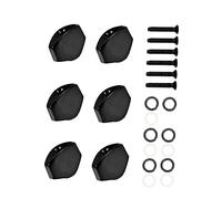 POPETPOP 6 Piezas de Botones de Clavija de Afinación para Guitarra Mango Cuadrado de Metal Negro, Accesorios para Guitarristas, Funcionalidad de Bloqueo de Cuerdas