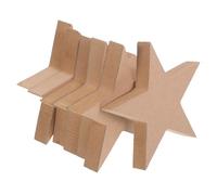 POPETPOP 6 Piezas Estrellas de Madera sin Terminar para Adornos Navideños y Manualidades, Colgantes de Mdf Color Caqui, Ideales para Árbol de Navidad y Pintura