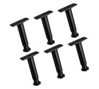 POPETPOP 6 Piezas Marco de Soporte de la Cama Pata de Apoyo de la Mesa Aluminio Reemplazos pequeño apoya Extensores Pata de la Mesa Pata de Apoyo del Marco de la Cama Acero plastico Negro