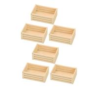 POPETPOP 6 piezas Mobiliario de Escritorio Cestas de Plástico para Estantes y Almacén Decoración Escena Micro Paisaje