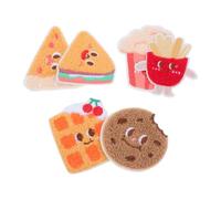 POPETPOP 6 Piezas Parche Autoadhesivo Bordado de Poliéster Diseño de Comida para Ropa y Bolsos, Resistente Decoloración, Adecuado para Decoración DIY y Personalización
