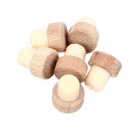 POPETPOP 6 piezas Tapones de Madera para Botellas de Vino Sellado Hermético de Usar y Reutilizable Accesorios de Vino de Madera de Haya