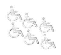 POPETPOP 6 Piezas Unidades de Señal de Accesibilidad para Baño con Adhesivo Fuerte Indicador de Baño para Discapacitados para Colegios Restaurantes y Espacios Públicos