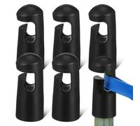 POPETPOP 6 tapas para postes de trampolín, cubiertas superiores de red de 30 mm, piezas de repuesto para trampolines de jardín al aire libre, accesorios de seguridad de plástico, color negro