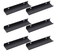 POPETPOP 6 Tiradores Negros de Aluminio para Armarios de Cocina y Estanterías, Estilo Moderno, Fáciles de Instalar y Resistentes al Color, Paquete de 6 Unidades