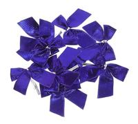 POPETPOP 60 Piezas de Lazos Navideños para Árbol de Navidad en Tejido Azul, Decoraciones Colgantes No Desvanecibles para Decorar Tu Hogar en Navidad