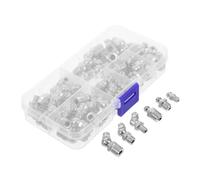 POPETPOP 60piezas Racores de Engrase de Acero Inoxidable Boquillas Ángulo para Sistemas Hidráulicos y Mantenimiento Automotriz Kit de Reemplazo para Inyección de Aceite Rosca