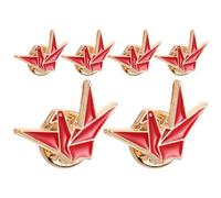 POPETPOP 6piezas Broche de Grulla de Origami Roja Unidades Broche de Aleación Accesorio de Ropa Decoración de Bolsos Obsequio para Damas Alfileres Creativos