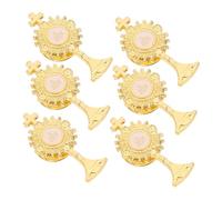 POPETPOP 6piezas Broches Religiosos Dorados Broches De Comunión Prendedores Católicos Para Solapa Recuerdos De Fiesta Religiosa Artículos Para Fiestas Cristianas Prendedores Decorativos