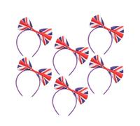POPETPOP 6piezas Diadema Lazo Británica Tocados Lazo Pelo Accesorios Decorativos para Fiestas del Reino Unido Fans de Fútbol Color Bandera