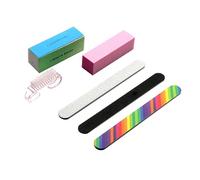 POPETPOP 6piezas Limas y Pulidores De Uñas Profesional Para Manicura Casa Incluye Bloques De Pulido y Cepillo Kit Para Cuidado De Uñas Naturales y Postizas Para Manos De Mujer