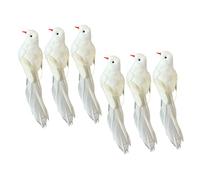 POPETPOP 6piezas Pájaro De Simuladas Figura Decorativa De Paloma Blanca Estatuas De Pájaros Artificiales para Decoración De Jardín y Césped Manualidades y Proyectos De Fiesta Navideña