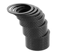 POPETPOP 7 Espaciadores de Dirección de Fibra de Carbono Negros para Bicicleta de Carretera Kit de Arandelas de Vástago 1Mm y 2Mm Compatibles Manillar 1-1/8 Pulgadas Accesorios Ciclismo