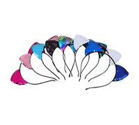 POPETPOP 7 piezas Diademas de Orejas de Gato de Lentejuelas de Coloridas para Niñas Accesorios de Fiesta y para Halloween y Celebraciones Color Aleatorio Color Aleatorio
