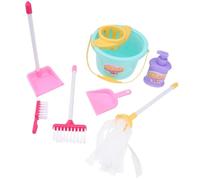 POPETPOP 7 Piezas Juguete de Limpieza para Set Escoba Cepillo y Recogedor Herramientas de Simulación para y Colores Aleatorios para Niñas Color Aleatorio Color Aleatorio