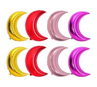 POPETPOP 8 Globos de Aluminio Forma de Luna Curvada para Decoración de Fiestas y Fondo Fotográfico en Exteriores Ambiente Romántico Color Aleatorio