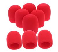 POPETPOP 8 piezas Funda de Espuma para Micrófono Protectora y Reutilizable Cubre Parabrisas Antiviento Rojo para Ktv Estudios y Locuciones