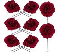 POPETPOP 8 Piezas Horquillas de Boda Vintage Forma de Horquillas de Roja Accesorios Tocado Joyas para Novias Damas de Honor para Fiesta de Graduación para Novia Tocados de Boda para Mujer