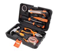 POPETPOP 8 Piezas Kit de Herramientas Manuales Hogar con Taladro Eléctrico y Organizador, Acero al Carbono y Abs, Adecuado para Proyectos de Bricolaje y Reparaciones Básicas