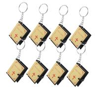 POPETPOP 8 Piezas Mini Llavero De La Biblia Llavero De La Sagrada Biblia Santo Keychains Pequeña Biblia Recuerdo De La Iglesia Colgante Orar Pequeño Pequeña Santa Biblia El Papel Golden