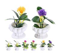 POPETPOP 8 Piezas Mini Plantas en Macetas para Casa de Muñecas, Decoración de Bonsáis en Miniatura, Accesorios Realistas para Micropaisaje, Tamaño Compacto, Superficie Lisa, Adecuado para