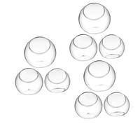 POPETPOP 9 Piezas Terrarios de Transparente para Plantas Macetas Redondas para Suculentas Decoración Moderna para y Oficina Contenedores Hidropónicos