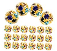 POPETPOP 90 piezas Cuentas con Incrustaciones de Diamantes Cuentas Espaciadoras para Fabricación de Pulseras y Collares DIY Fáciles de Usar para Manualidades