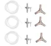 POPETPOP 9piezas Kit de Distribuidor para Bomba de Oxígeno Acuario Conector Recto Tubería Accesorios para Pecera de Agua Salada