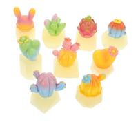 POPETPOP 9Piezas Mini Adornos de Cactus Artificiales de Decoración Plantas Suculentas Jardín y Hogar Decoraciones Artesanales Interiores y Exteriores