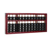 POPETPOP Ábaco de Madera Maciza Estilo Vintage 7 Cuentas y Marco Rojo