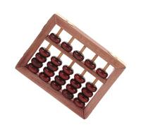 POPETPOP Ábaco De Madera para Niños Aprendizaje Preescolar 5 Columnas Cuentas De Haya Compacto Portátil Cálculo Matemáticas Educativo Regalar