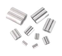 POPETPOP Abrazaderas para Cables de Acero con Manguito de Aluminio Doble Orificio, 320 Piezas con 9 Tamaños (1.2mm a 8mm), Resistente Corrosión para Fijación de Cuerdas en Trabajos