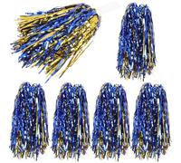 POPETPOP Accesorios de Pompón para Animadoras, 6 Pompones Coloridos Reutilizables para Celebraciones y Encuentros Deportivos