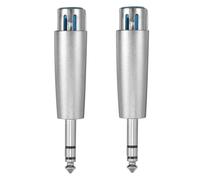 POPETPOP Adaptador de Audio 6,35mm a XLR Hembra de 3 Pines, 2piezas, Aleación de Zinc Chapado de Níquel para Mezcladores y Estudios de Grabación