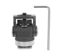 POPETPOP Adaptador de Zapata de 1/4 Mini Rótula Ligera de Aleación de Aluminio, Cabezal Esférico Giratorio 360° y Tornillo Lateral Rotativo 180° para Fotografía