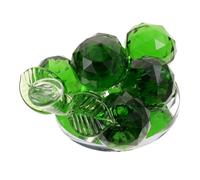 POPETPOP Adorno de Uvas de Cristal Verde con Base Figurita Decorativa para Escritorio Estatua Coleccionable de Frutas para Hogar Oficina