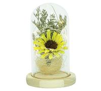 POPETPOP Adornos De Girasol Vaso De Escritorio Decoración Retro De Girasol Led Luz y Bateria Base para Regalar