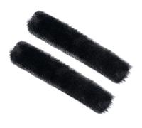 POPETPOP Adornos Desmontables para Pantuflas de Mujer en Felpa Negra, Cálidos y Suaves, Ideales para Sandalias y Zapatos de Jardín en Invierno